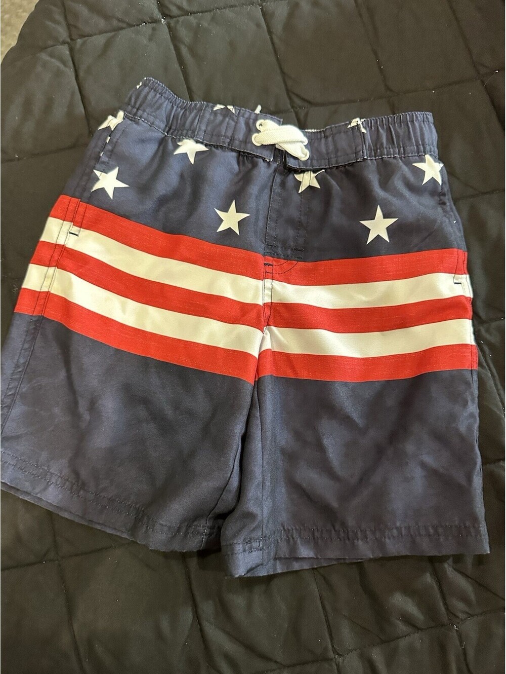 Circo Boys XS Stars & Stripes Swim Shorts Blue Red White Drawstring Lined